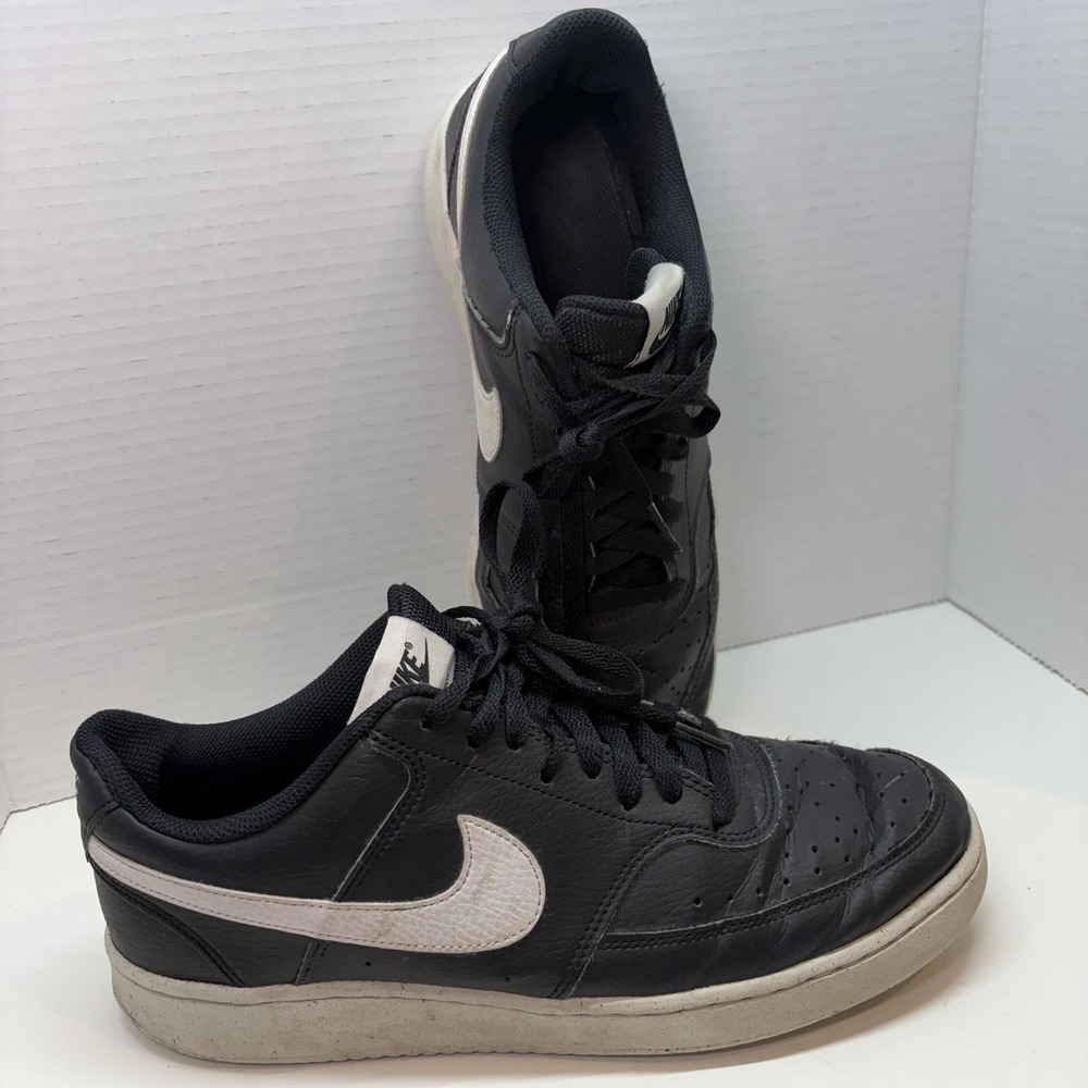 Nike Men's Court Vision Low Next Nature Size 9 Black White DH2987-001 EUC